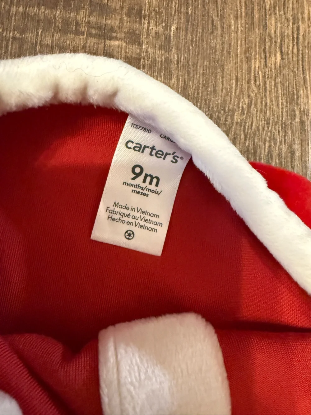 Carter's Red and White Plush Holiday Romper